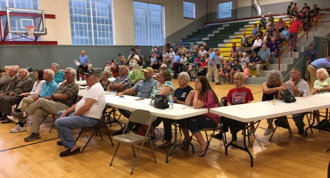 Clendenin residents gathered at Clendenin Middle School to listen to gospel music, enjoy free food and share memories from the last year.