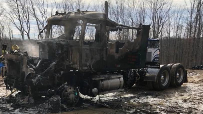 Tractor-trailer destroyed in Clay County fire