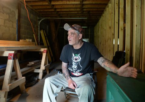 Mike Cahill talks about being denied money to rebuild his home that was damaged in the June 2016 flood.