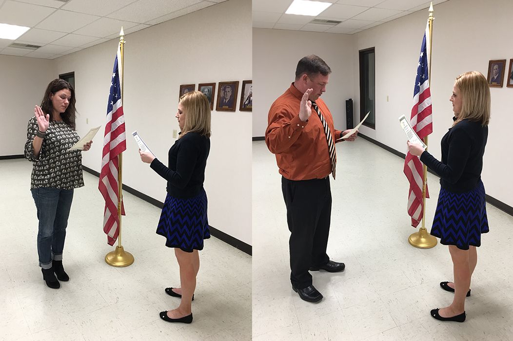 Mayor Shana Clendenin swears in new Recorder and Councilman for Town of Clendenin